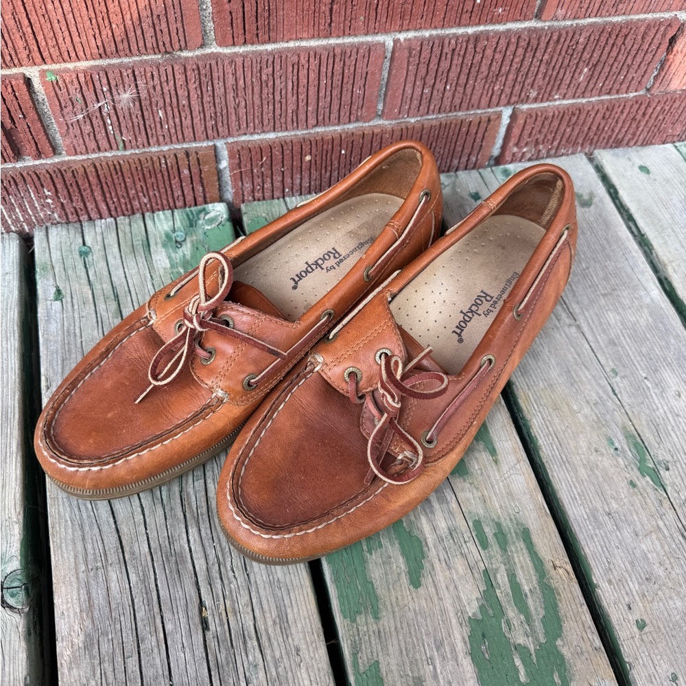 Rockport Men’s Brown Leather Boat Shoes